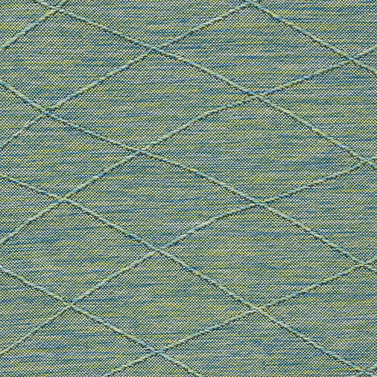 3' X 5' Blue And Green Geometric Indoor Outdoor Area Rug