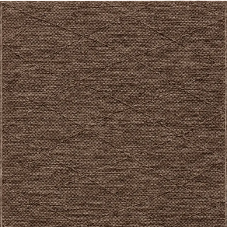 3' X 5' Dark Brown And Brown Geometric Indoor Outdoor Area Rug