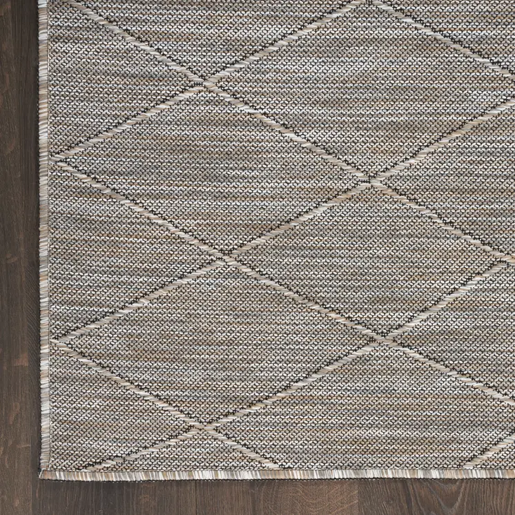 3' X 5' Gray And Light Gray Geometric Indoor Outdoor Area Rug