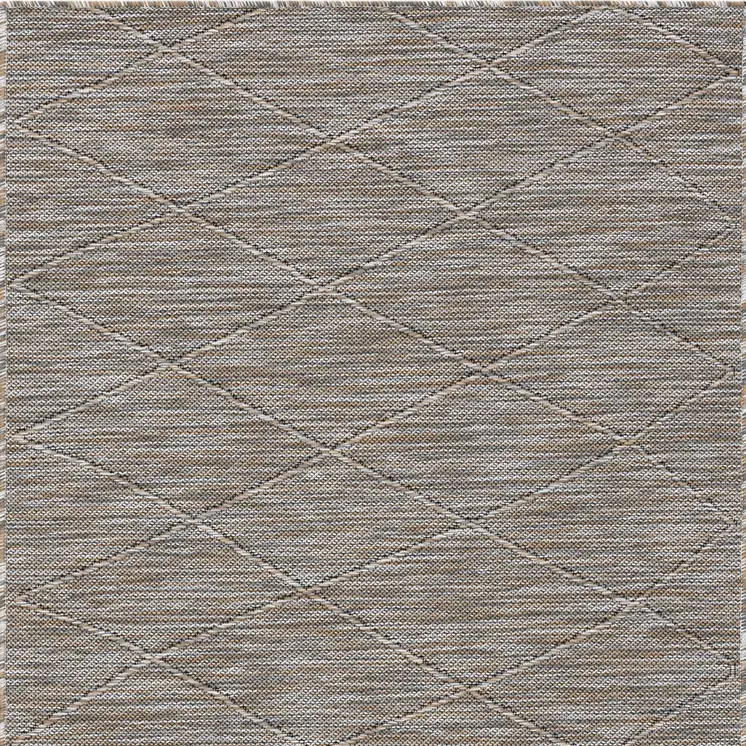 3' X 5' Gray And Light Gray Geometric Indoor Outdoor Area Rug