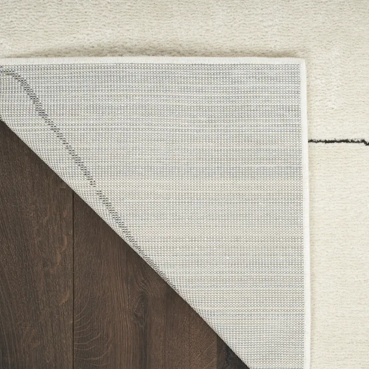 4' X 6' Ivory and Black Abstract Geometric Area Rug