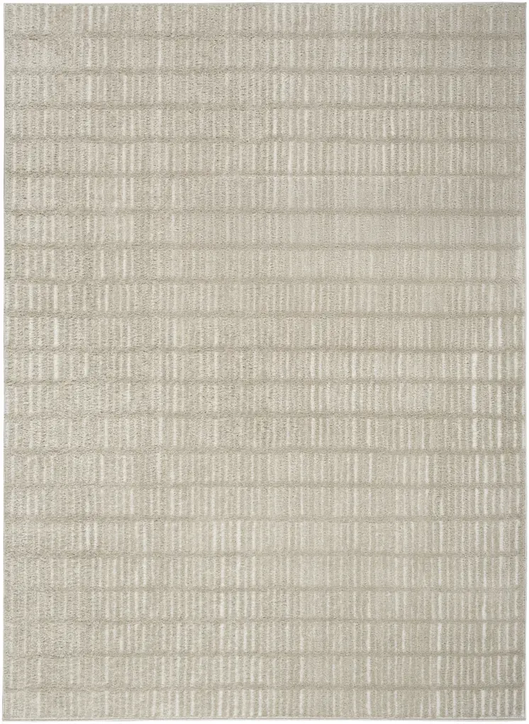 8' X 10' Ivory and Gray Geometric Area Rug