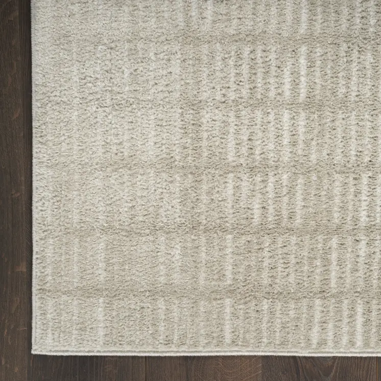 8' X 10' Ivory and Gray Geometric Area Rug