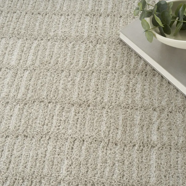8' X 10' Ivory and Gray Geometric Area Rug