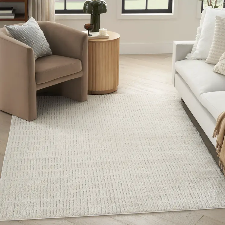 4' X 6' Ivory and Gray Geometric Area Rug