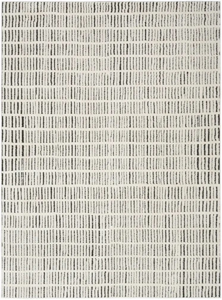 4' X 6' Ivory and Black Geometric Area Rug