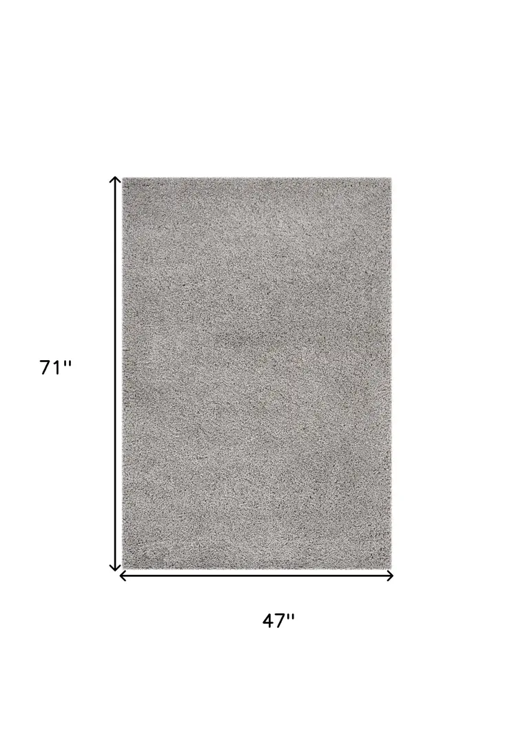 4' X 6' Gray Shag Area Rug