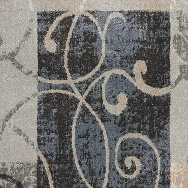 4' X 6' Tan Black and Ivory Floral Vines Area Rug