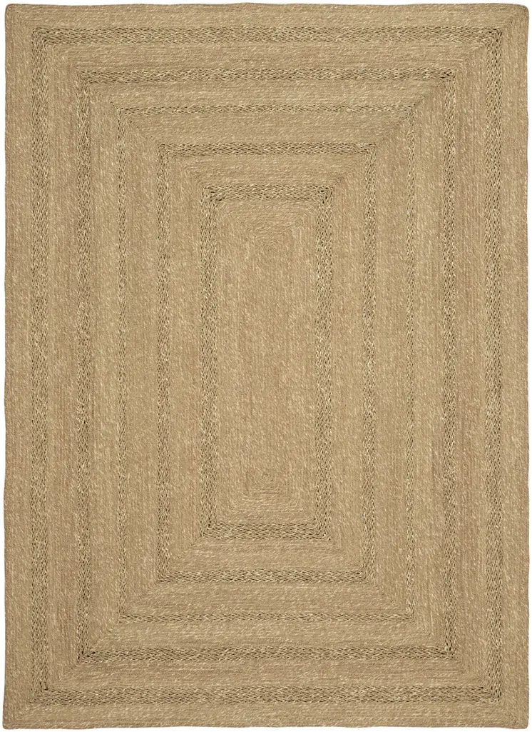 5' X 7' Natural And Brown Handmade Indoor Outdoor Area Rug