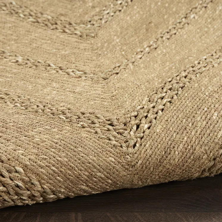 5' X 7' Natural And Brown Handmade Indoor Outdoor Area Rug