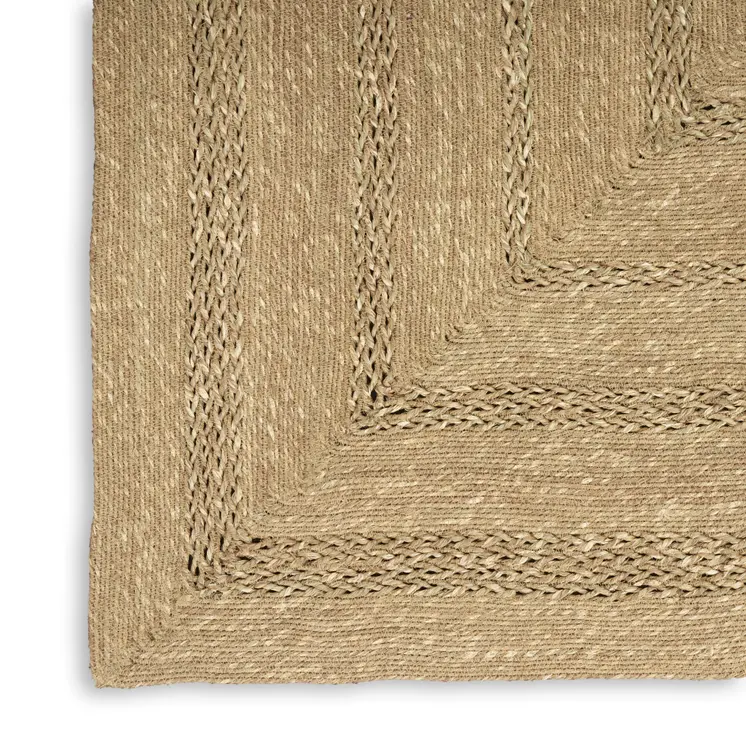 5' X 7' Natural And Brown Handmade Indoor Outdoor Area Rug