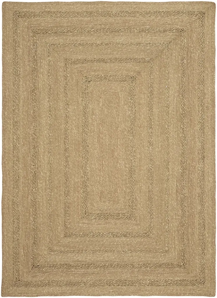 5' X 7' Natural And Brown Handmade Indoor Outdoor Area Rug