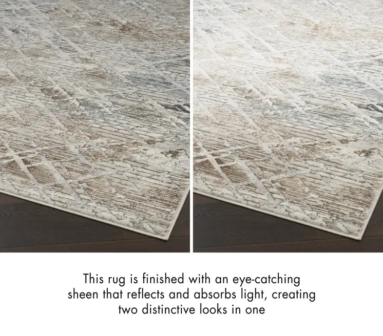 8' Ivory Black and Gray Abstract Non Skid Runner Rug
