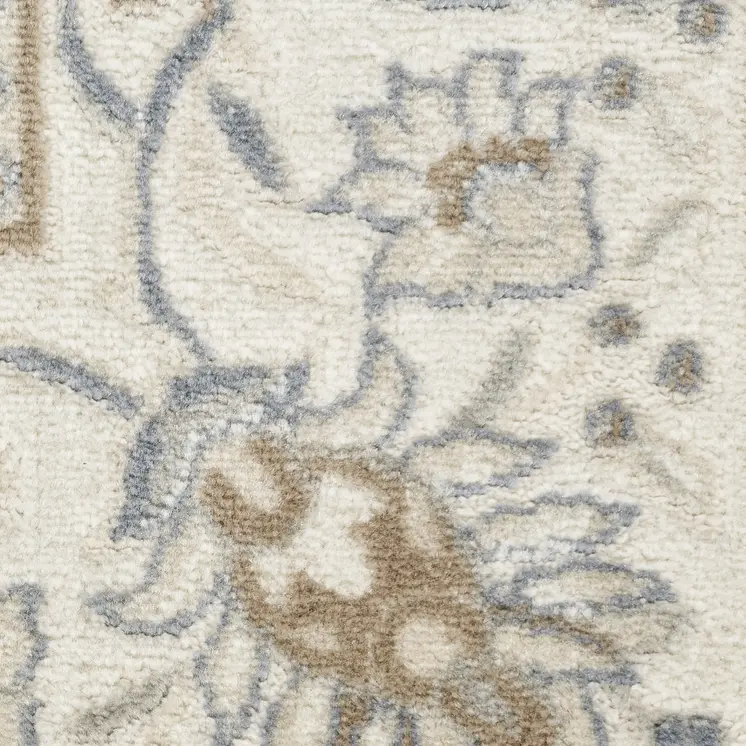 4' X 6' Ivory Black and Gray Abstract Non Skid Area Rug