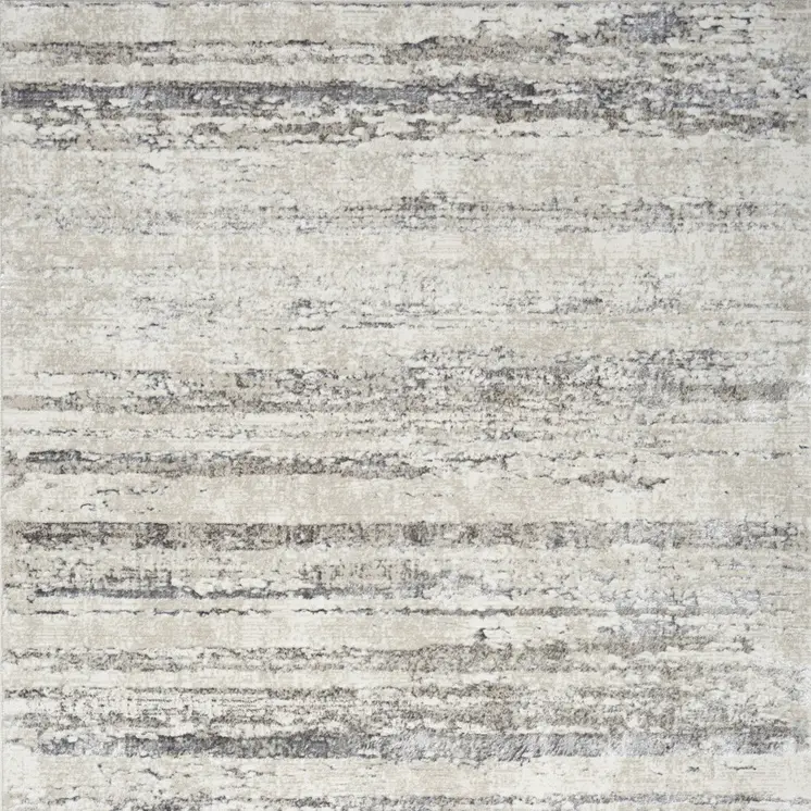 4' X 6' Cream and Gray Abstract Non Skid Area Rug