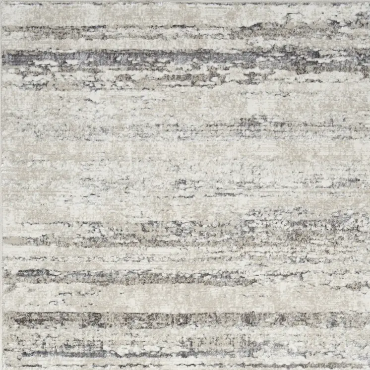 4' X 6' Cream and Gray Abstract Non Skid Area Rug
