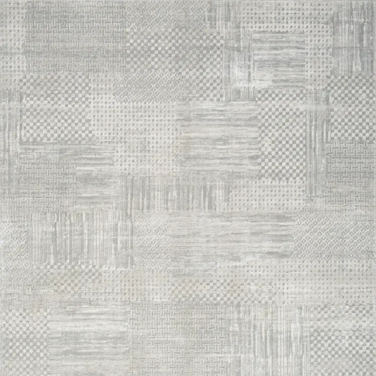4' X 6' Ivory Silver and Gray Abstract Non Skid Area Rug