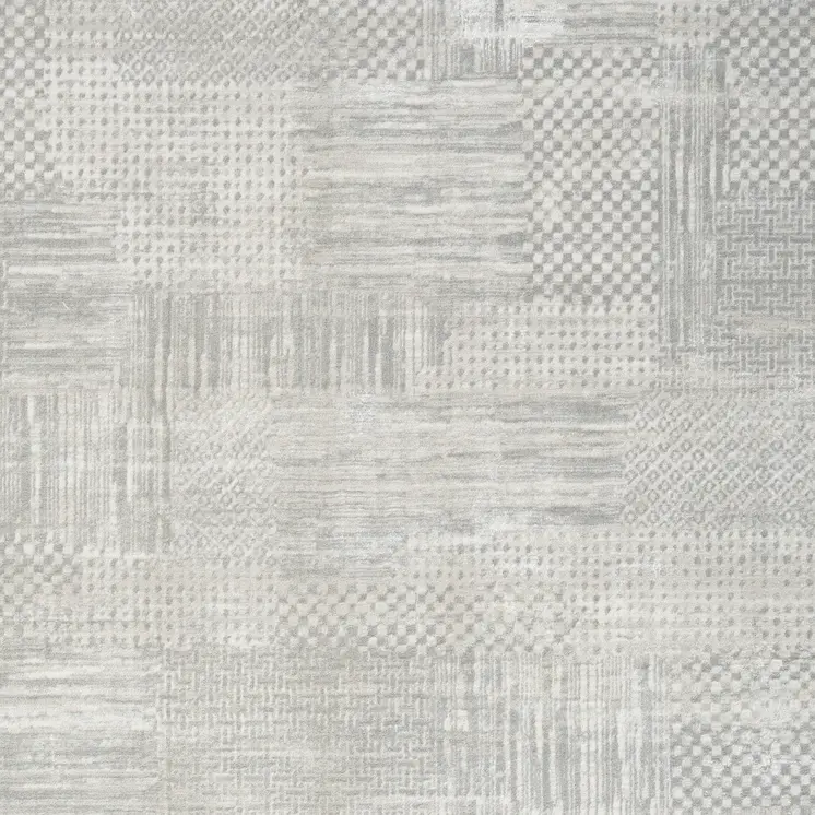 4' X 6' Ivory Silver and Gray Abstract Non Skid Area Rug