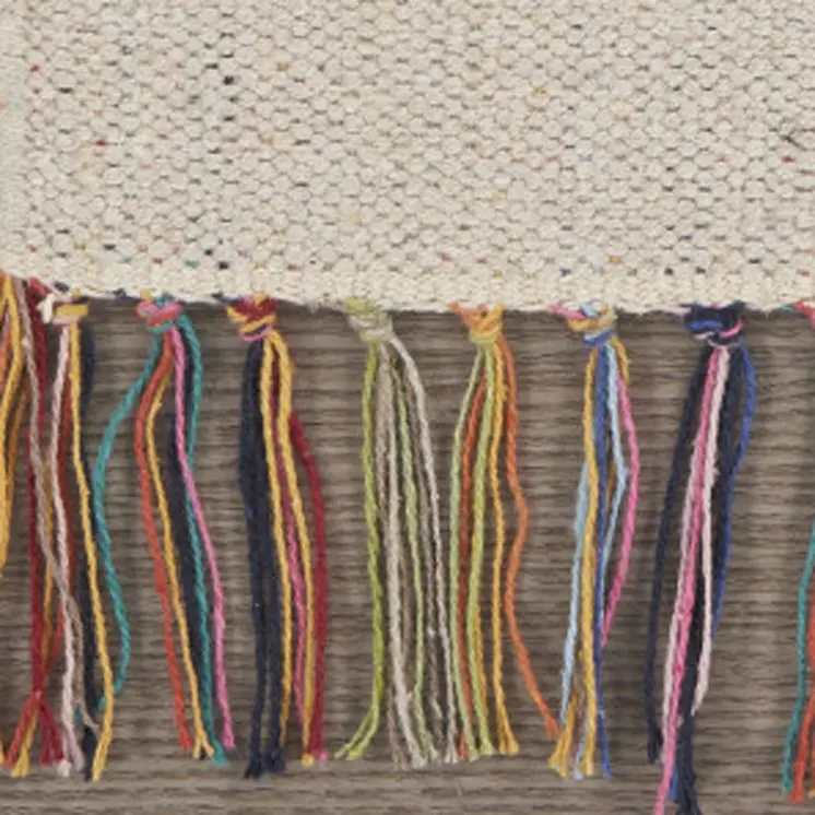 5' X 7' Orange Southwestern Handmade Area Rug With Fringe
