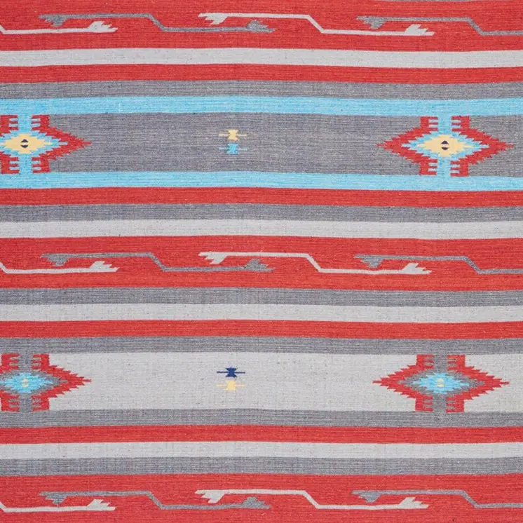 8' X 10' Ivory Southwestern Handmade Area Rug With Fringe