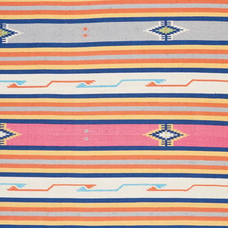 8' X 10' Ivory Southwestern Handmade Area Rug With Fringe