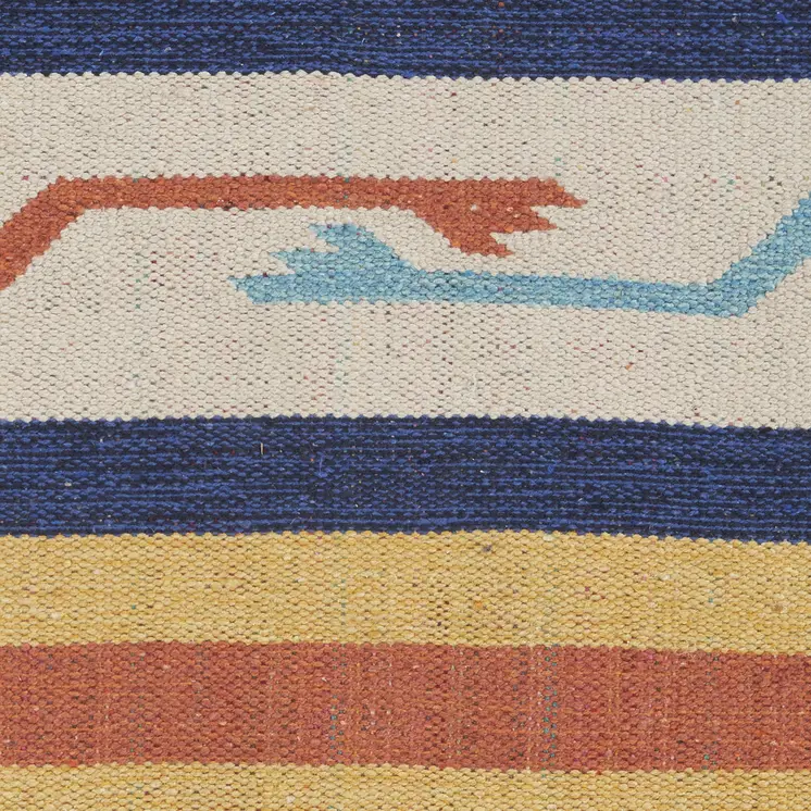 7' X 10' Ivory Southwestern Handmade Area Rug With Fringe
