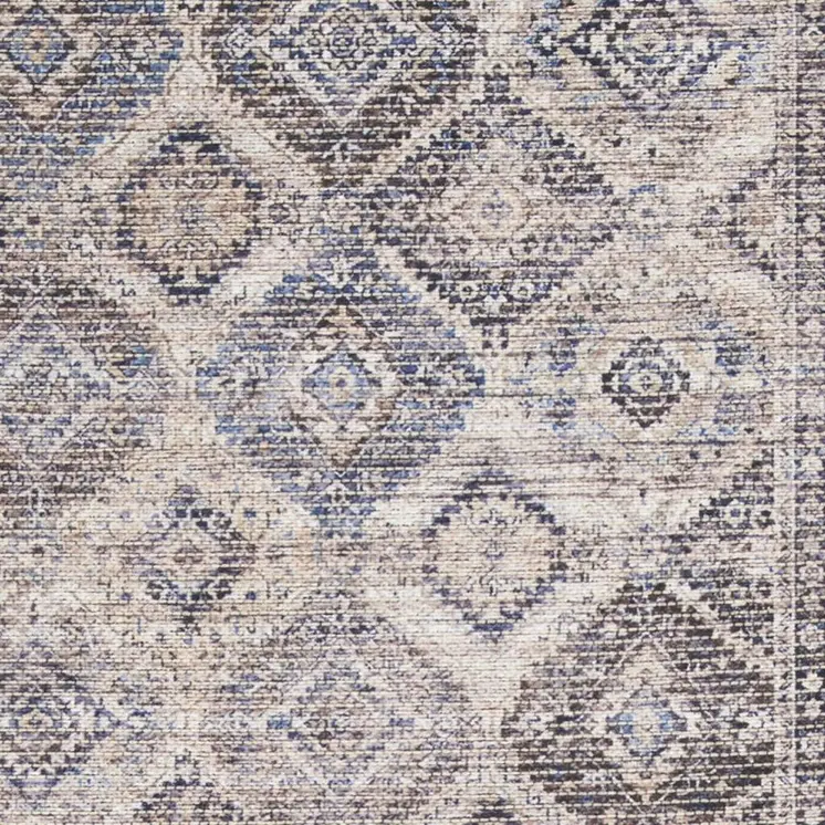 4' X 6' Ivory Red And Orange Geometric Distressed Area Rug