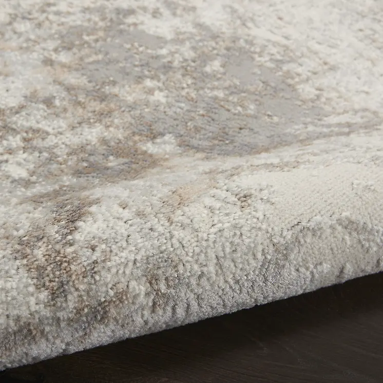 4' X 6' Ivory and Gray Abstract Non Skid Area Rug
