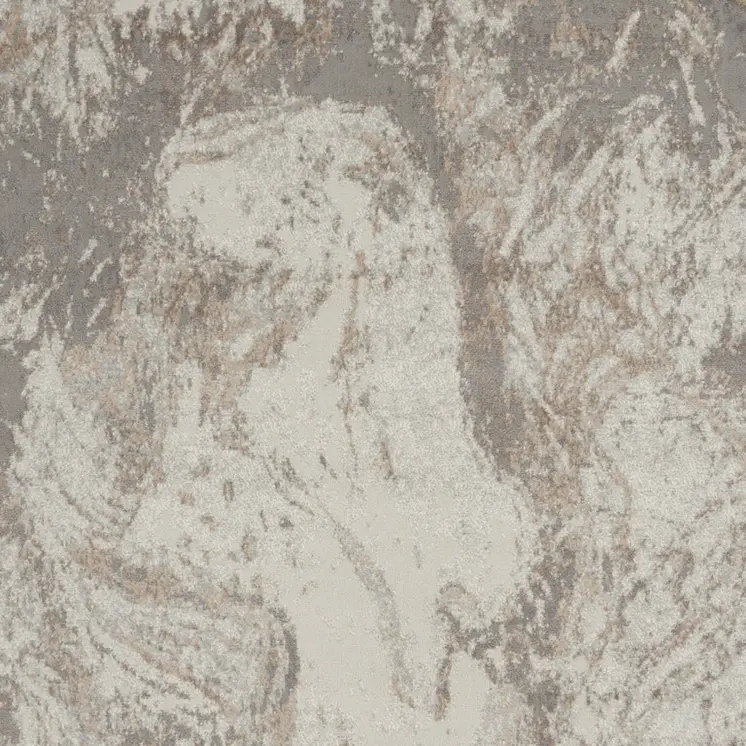 4' X 6' Ivory and Gray Abstract Non Skid Area Rug