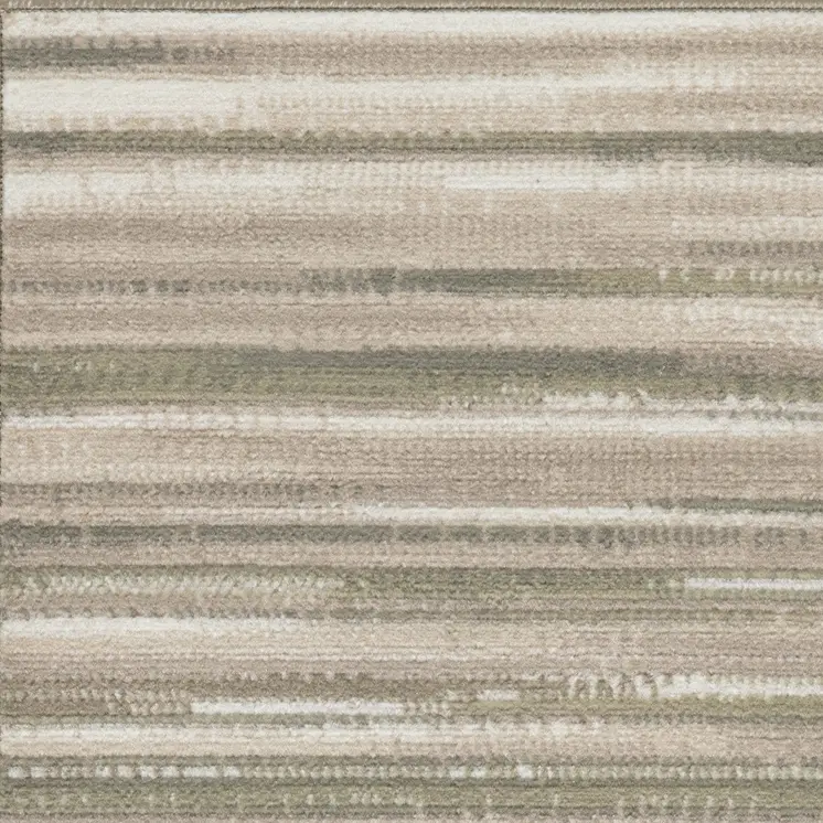 2' X 4' Ivory Green and Gray Striped Area Rug