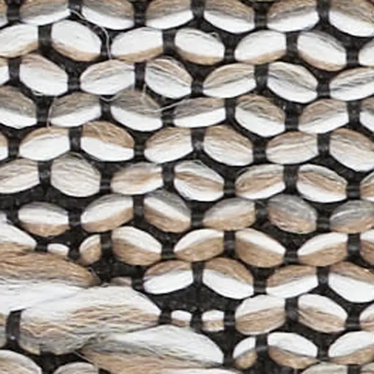 7' Beige and Ivory Damask Distressed Runner Rug