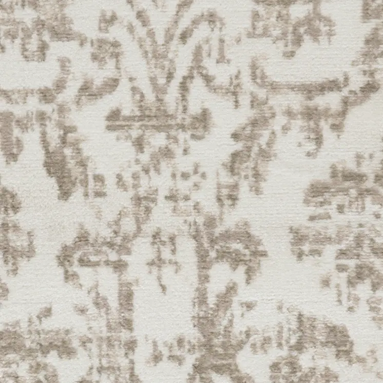 2' X 4' Beige and Ivory Damask Distressed Area Rug