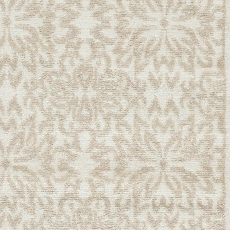 2' X 4' Beige and Ivory Floral Area Rug