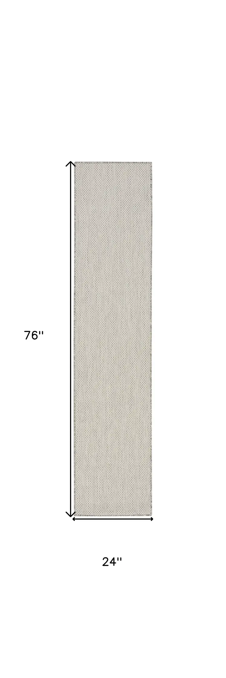 6' Ivory And Silver Geometric Indoor Outdoor Runner Rug