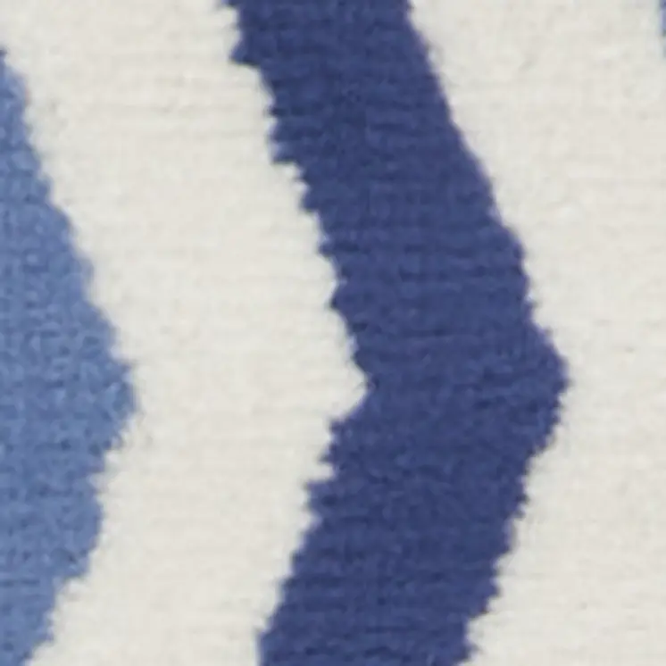 3' X 5' Ivory and Blue Geometric Area Rug