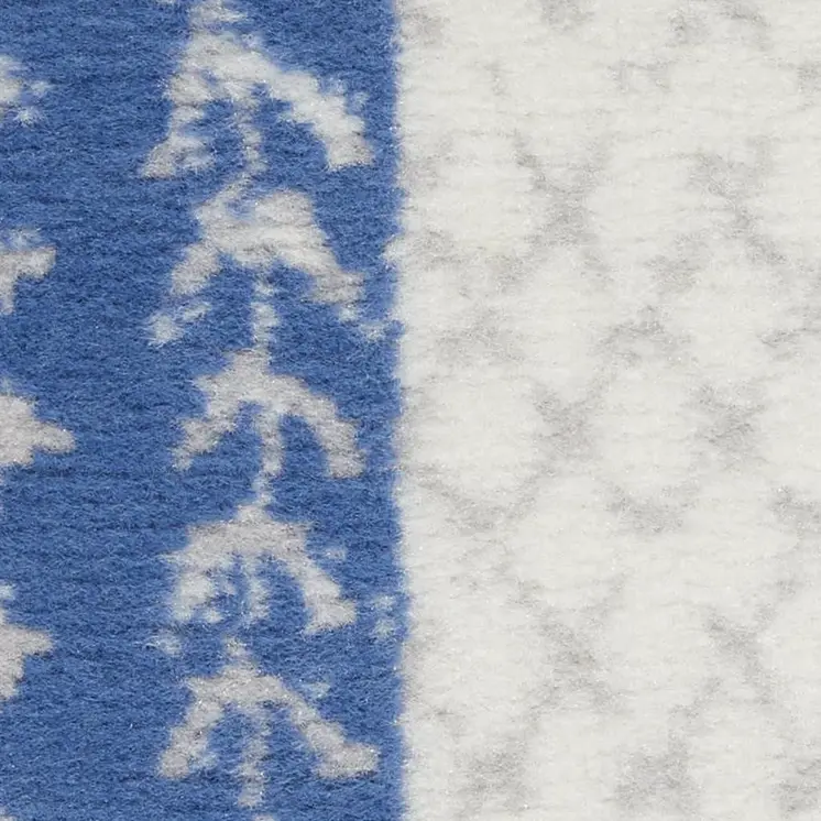 3' X 5' Ivory and Navy Blue Abstract Area Rug