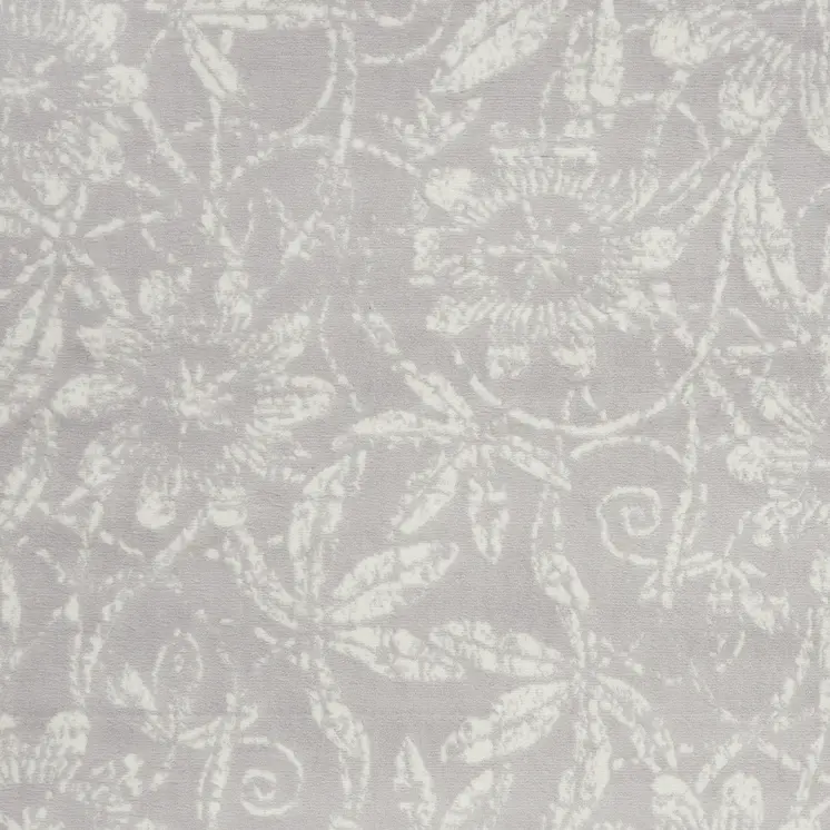 5' X 7' Gray and Ivory Floral Distressed Area Rug