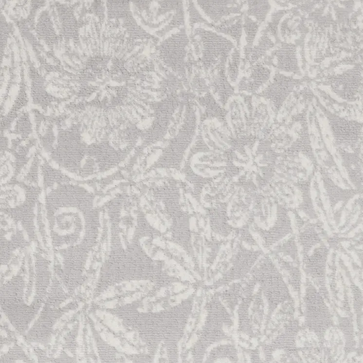 3' X 5' Gray and Ivory Floral Distressed Area Rug