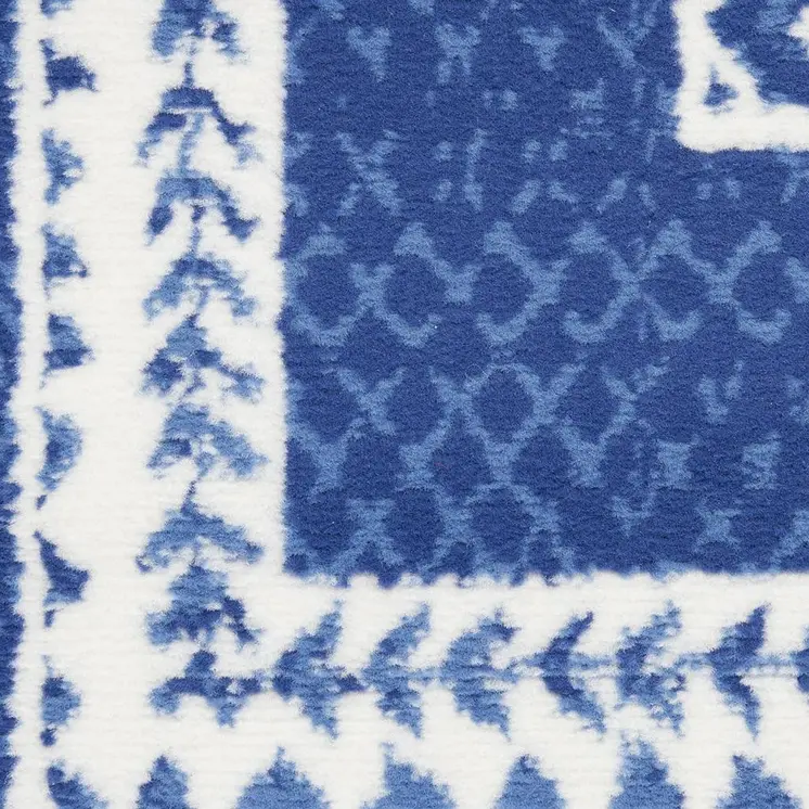 3' X 5' Ivory Blue and Gray Abstract Area Rug
