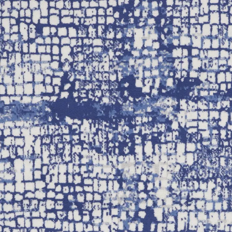 3' X 5' Ivory and Navy Blue Abstract Area Rug