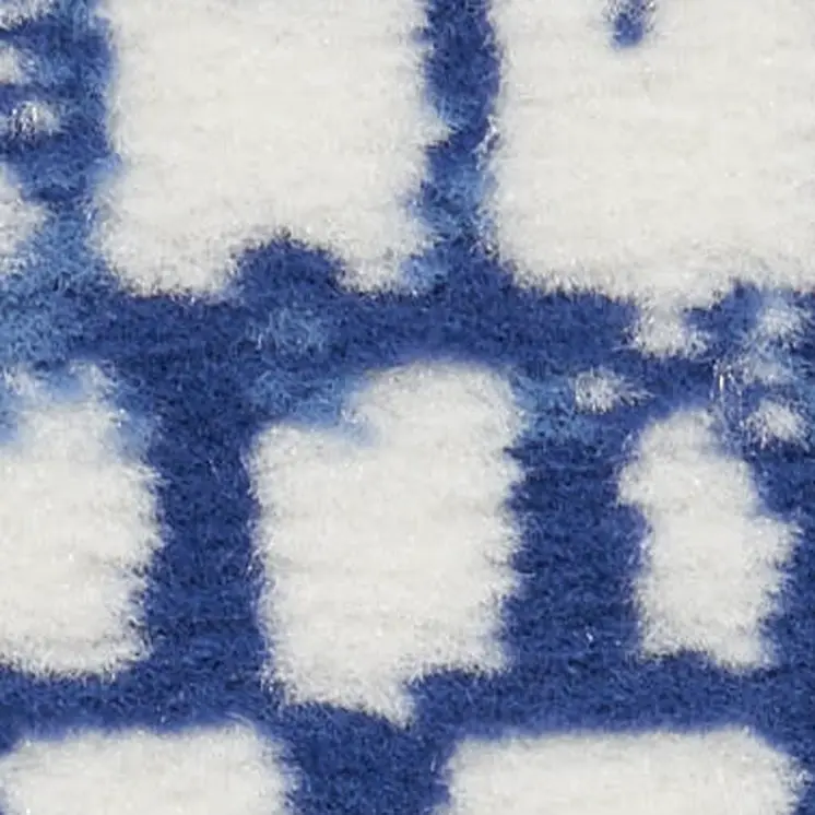 3' X 5' Navy Blue and Ivory Geometric Area Rug