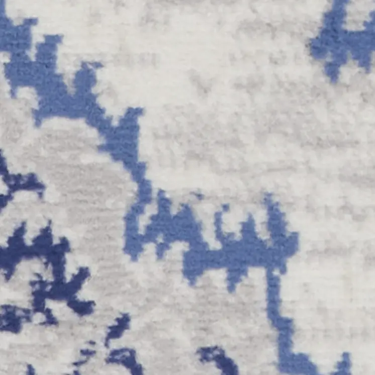3' X 5' Ivory and Blue Medallion Area Rug