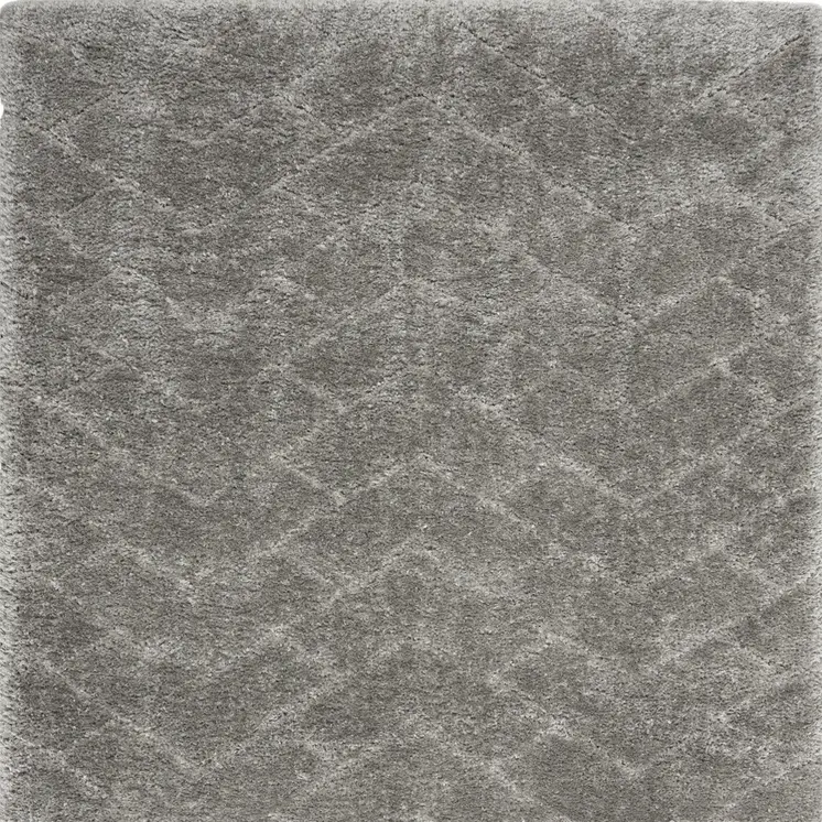 4' X 6' Gray Chevron Shag Area Rug