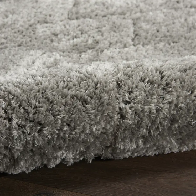 4' X 6' Gray Chevron Shag Area Rug