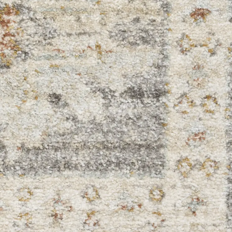 12' Beige And Blue Floral Distressed Runner Rug