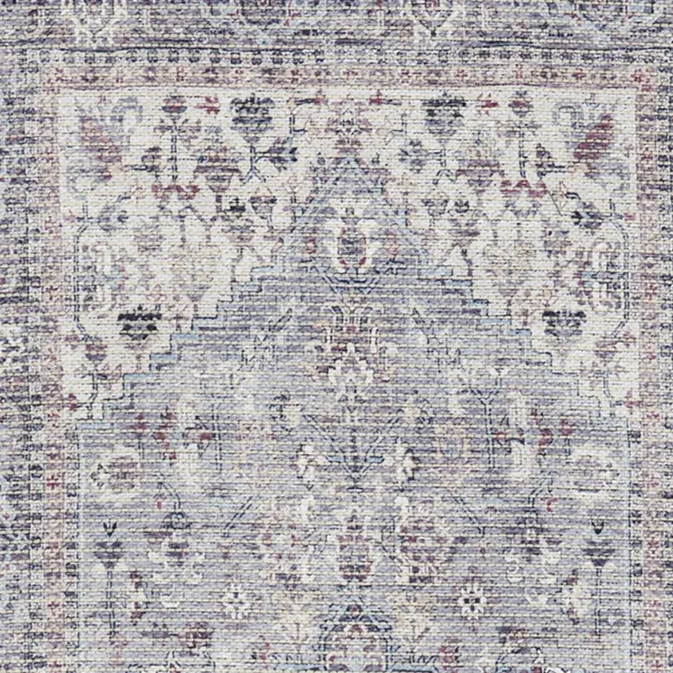 12' Ivory And Black Floral Distressed Runner Rug