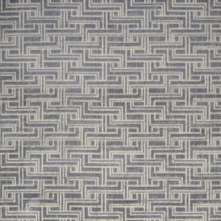 8' X 10' Blue Geometric Distressed Area Rug