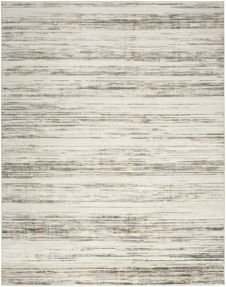8' X 10' Cream Abstract Distressed Area Rug