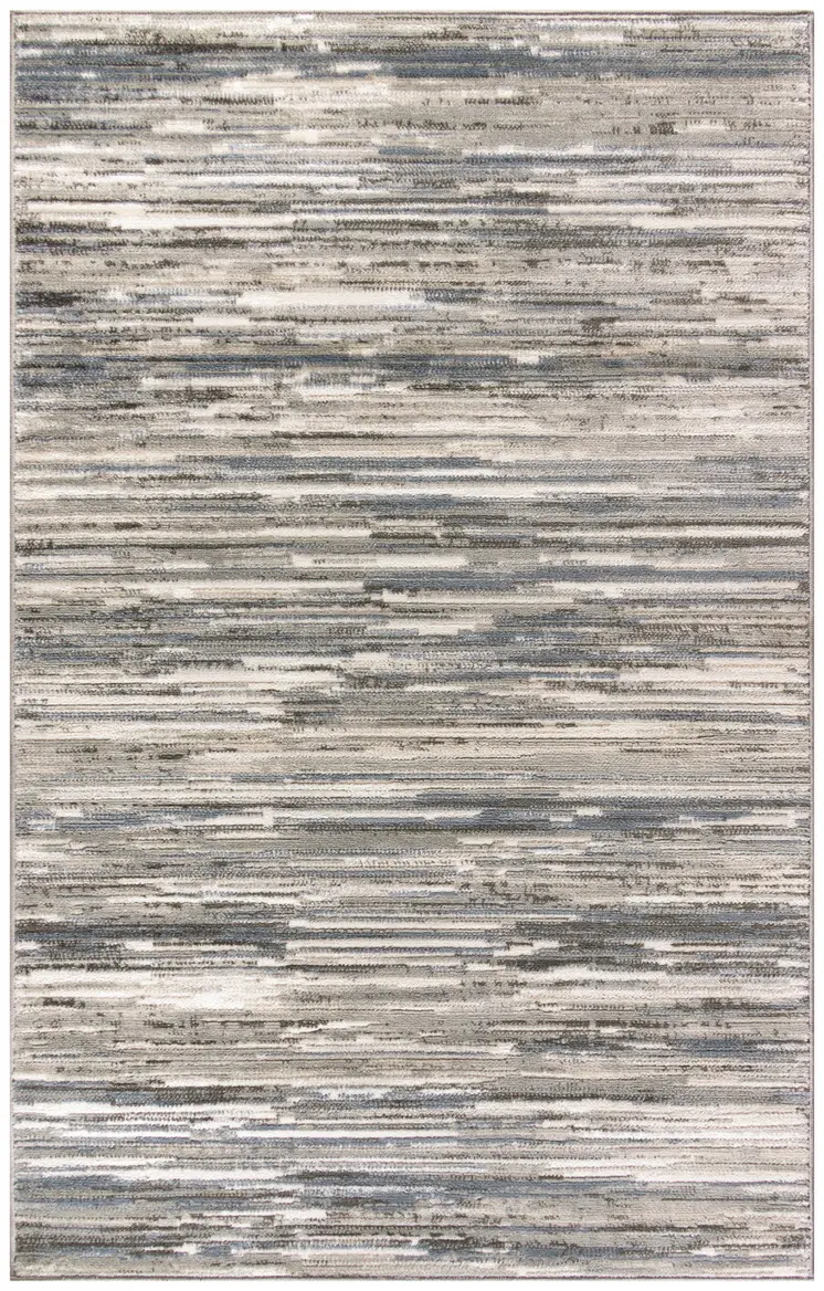 4' X 6' Cream Abstract Distressed Area Rug