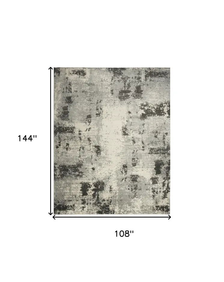 9' X 12' Cream Abstract Area Rug